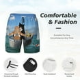 thumbnail image 5 of Sigee Two Brave Cats Are Floating On The Sea Iceberg Print Mens Swim Trunks with Compression Liner Quick Dry Swim Stretch Beach Shorts with Pockets,S-3XL, 5 of 7