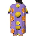 thumbnail image 3 of Picia Yellow Lemon And Orange Pajamas Sets for Women Soft Short-Sleeved Pjs with Lounge Shorts Two Piece Sleepwear-Medium, 3 of 9