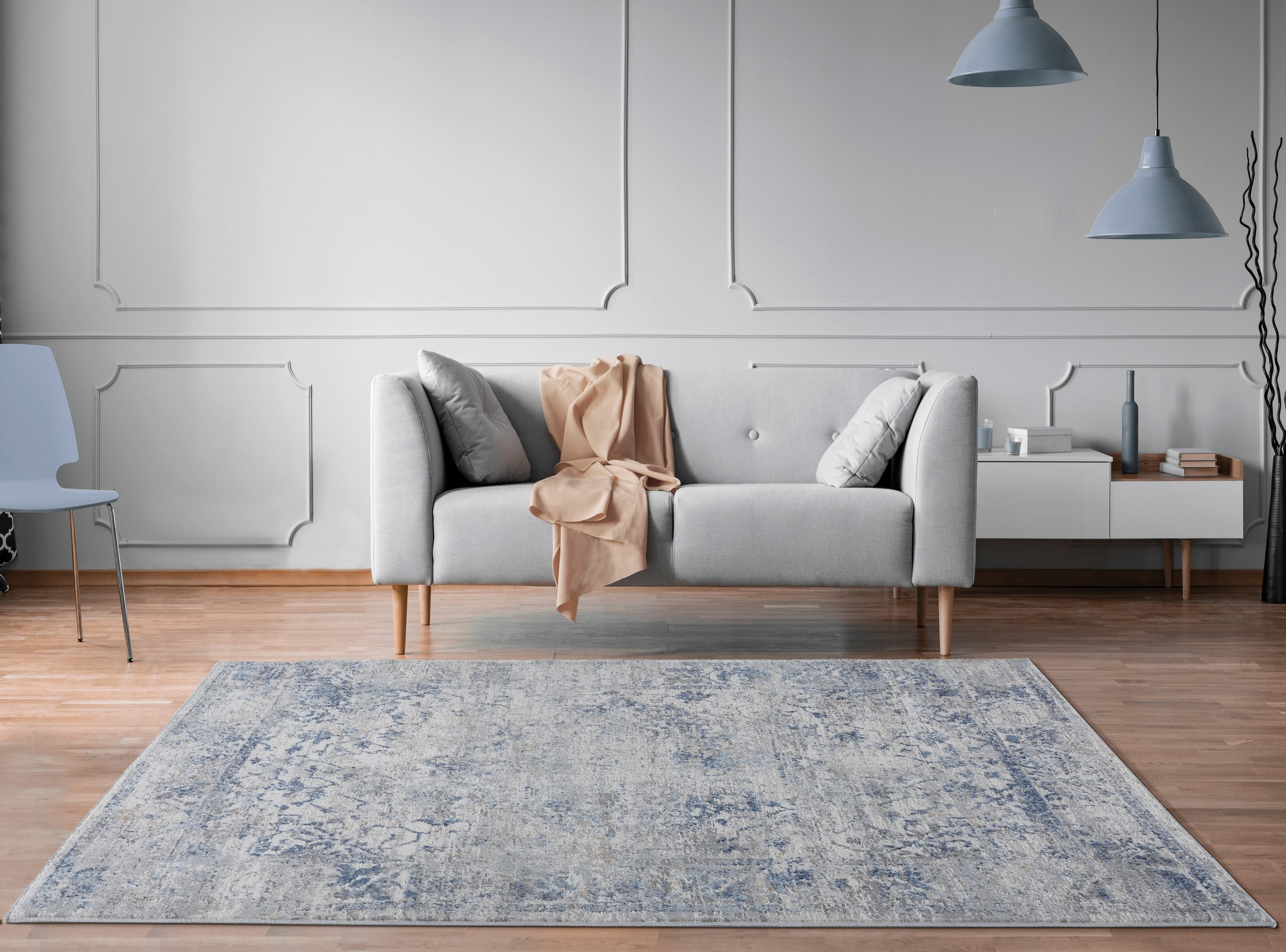 United Weavers Dawson Affection Transitional Bordered Area Rug, Blue, 12'6" x 15'