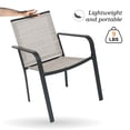 thumbnail image 5 of 5-Peices Outdoor Patio Dining Set Stacking Chairs and Round Glass Table Furniture Set for 4 Person, 5 of 7