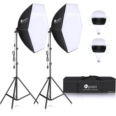 

Softbox Photography Lighting Kit 30 X30 Professional Continuous Lighting System Photo Studio Equipment with 2pcs E27 Socket 5400K Bulbs for Portraits Advertising Shooting YouTube Video