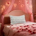 thumbnail image 4 of Valentine's Day Love Heart Throw Pillow Cover, 12 x 20 Inch Soft Plush Faux Fur Jacquard Anniversary Wedding Cushion Case Decoration for Sofa Couch, 4 of 7