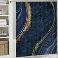 thumbnail image 5 of SPXUBZ Navy Blue Polyester Bath Rug Set, Waterproof (4-Piece), 5 of 7