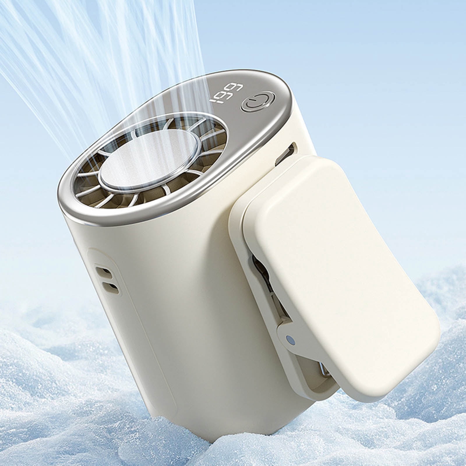 2026 Car Clip On Air Conditioner Fan LED Display 360 Rotation 199 Speeds Adjustable USB Rechargeable