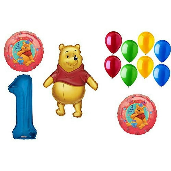 Winnie the Pooh 1st Year Sweet Happy Birthday Party #1 Balloons Bouquet Decor Set