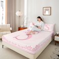 thumbnail image 4 of Castle Fairy Alphabet Bow 4-Piece Full Size Sheets,Dreamy Princess Bed Sheets,Monogrammed Letter Lightweight Sheet Sets,Lightweight Flower Room Decor, 4 of 7