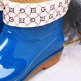 thumbnail image 4 of Botas de lluvia para mujer, antideslizantes, cortas, de PVC, con cabeza redonda y acolchados, color azul, talla 37, 4 of 5