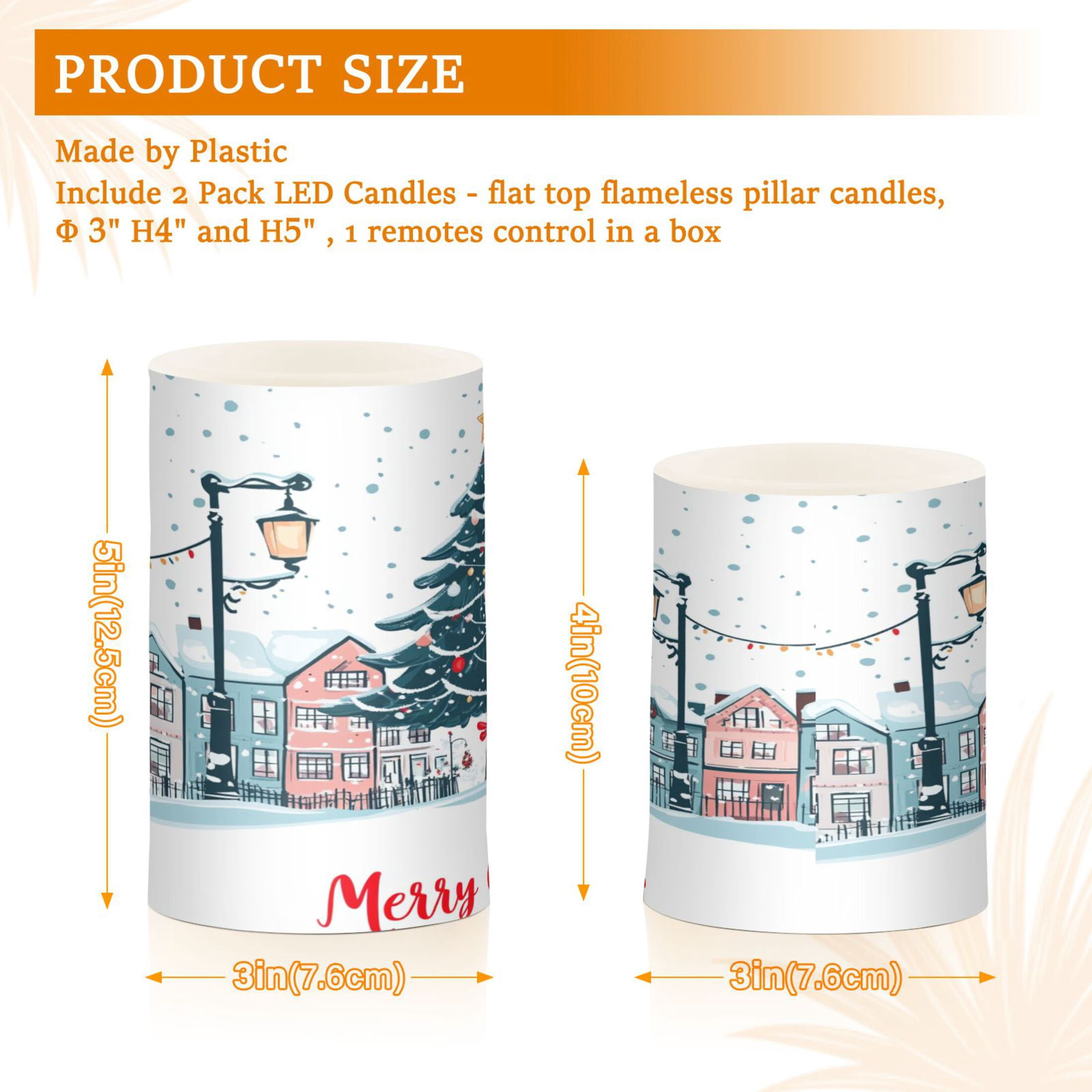 2 PCS Flameless Candles with Remote Timer LED Battery Operated Flickering Candle Light for Wedding Table Home Decoration Gifts Christmas Tree in The City