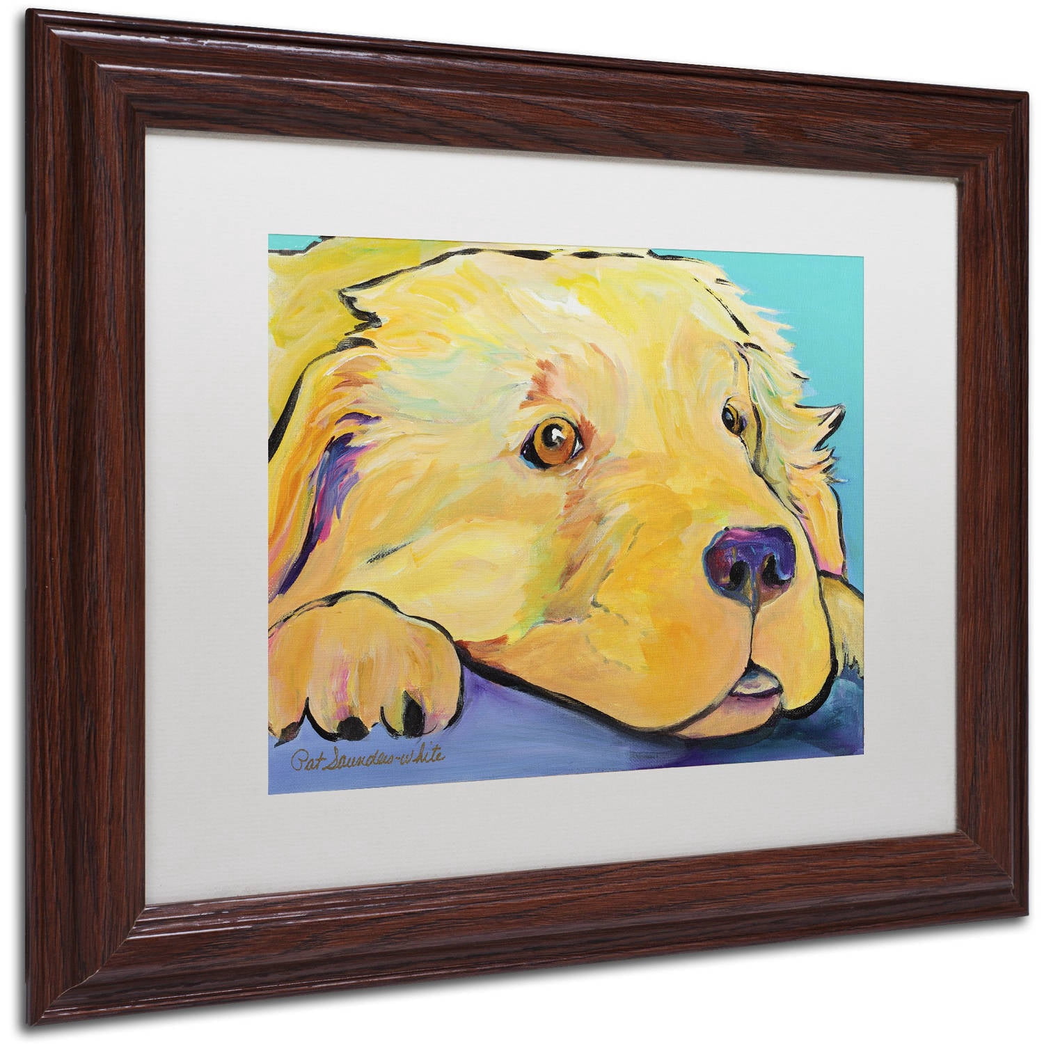 Trademark Fine Art "Baby" Canvas Art by Pat Saunders-White, White Matte, Wood Frame