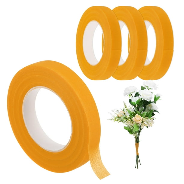 Uxcell 4-Rollos Cintas Florales 1/2 Pulgada 30 Yardas Cinta Floral Naranja para Manualidades Florales Cinta Floral para Ramos de Flores Frescas Boda