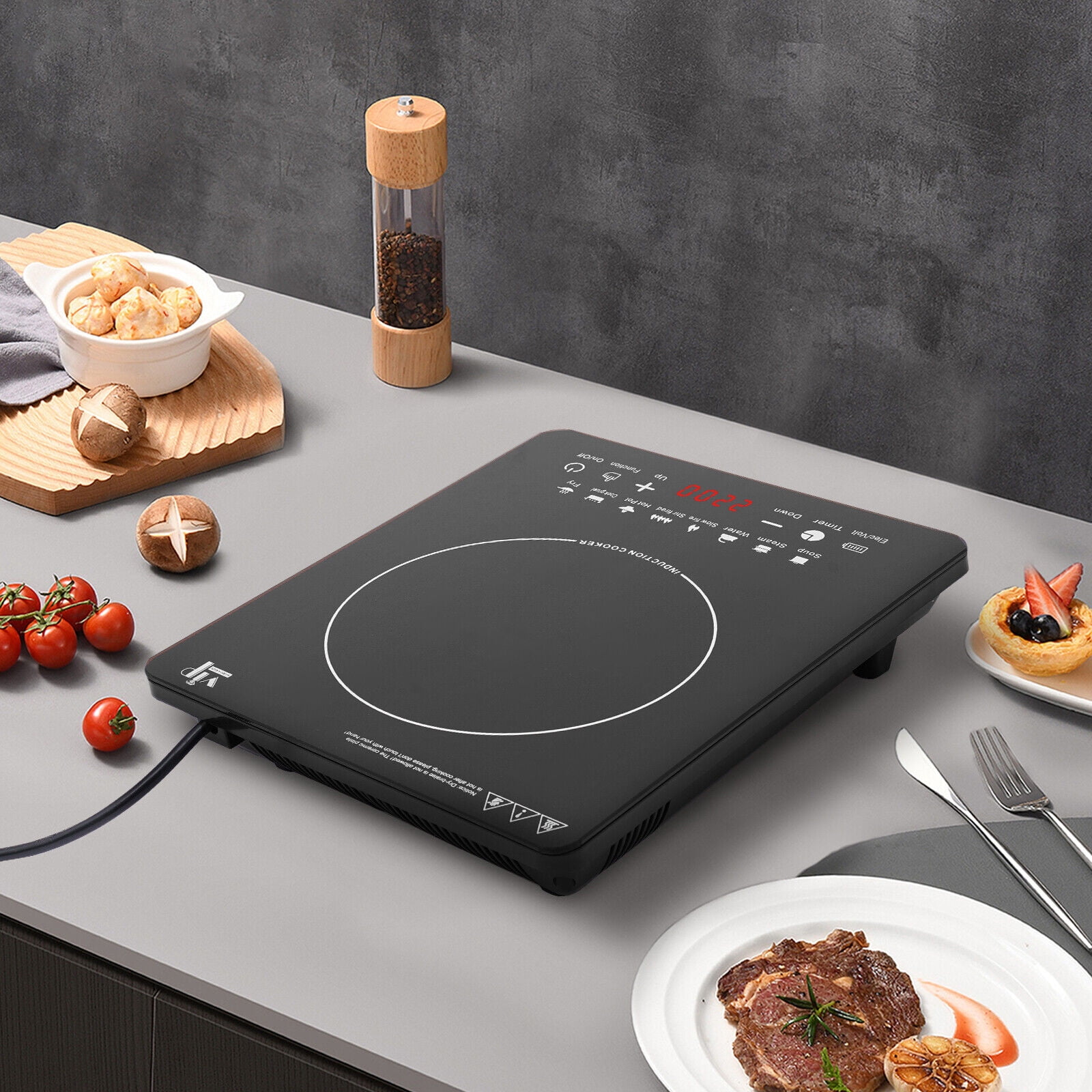TFCFL Portable Kitchen Countertop Induction Cooktop Burner 2200W Electric Hot Stove  8 Gears Touch Control