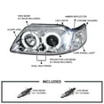 thumbnail image 3 of Spec-D Tuning Chrome LED Dual Halo Projector Headlights Compatible with 1999-2004 Ford Mustang, Left + Right Pair Headlamps Assembly, 3 of 5