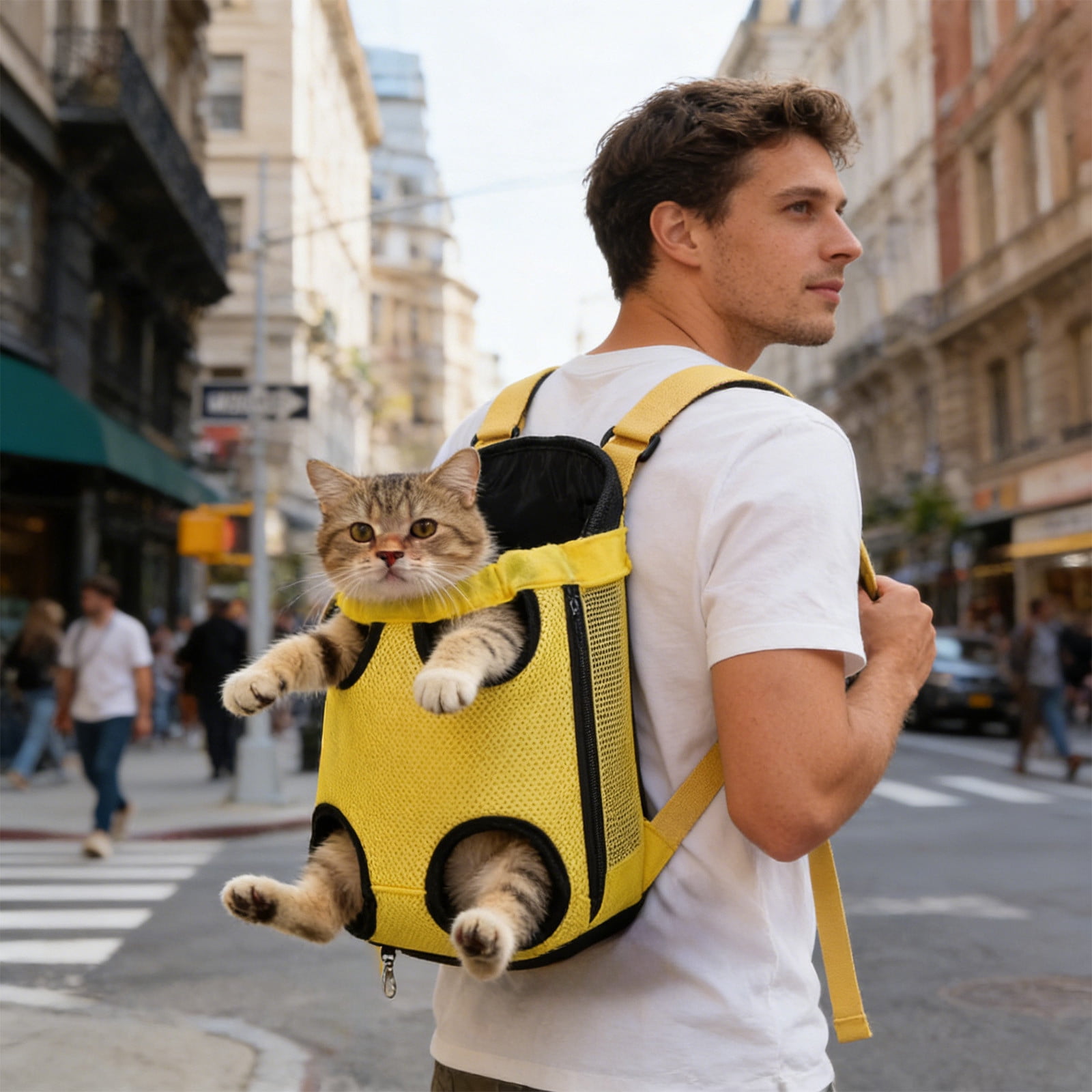 Lunxisen 4 Pcs Breathable Pet Backpack Carrier Mesh Ventilation Outdoor Travel Hiking Portable Dog Cat Carrier Bag(S)