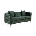 thumbnail image 3 of Bayberry Velvet Sofa Loveseat Chair Living Room Set-Color:Green, 3 of 6