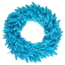 Vickerman 36" Sky Blue Fir Artificial Christmas Wreath, Blue Dura-Lit LED lights.