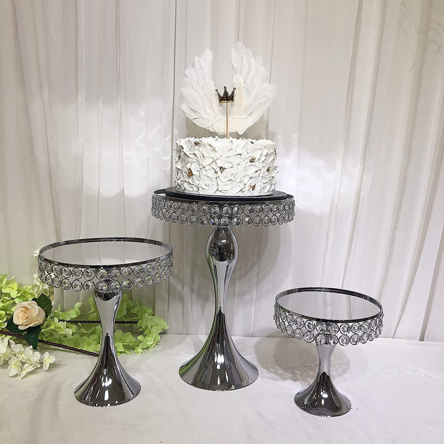 Details about   Bling Cake Stand Metal Crystal Dessert Cupcake Pastry Candy Display Plate Base 