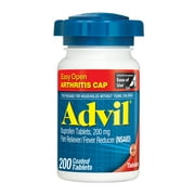 Advil Pain Relievers and Fever Reducer Coated Tablets, 200Mg Ibuprofen, 200 Count