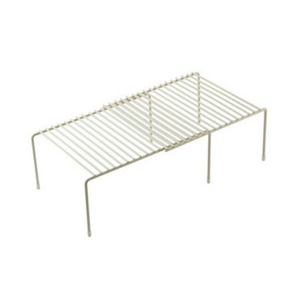 Yuarrent Estante de almacenamiento Ajustable Ahorro de espacio Estantes huecos de metal Gabinete Organizador Gabinetes Congelador Platos Taza Cocina Organizadores de utensilios de cocina Blanco Yuarrent HA077317-01