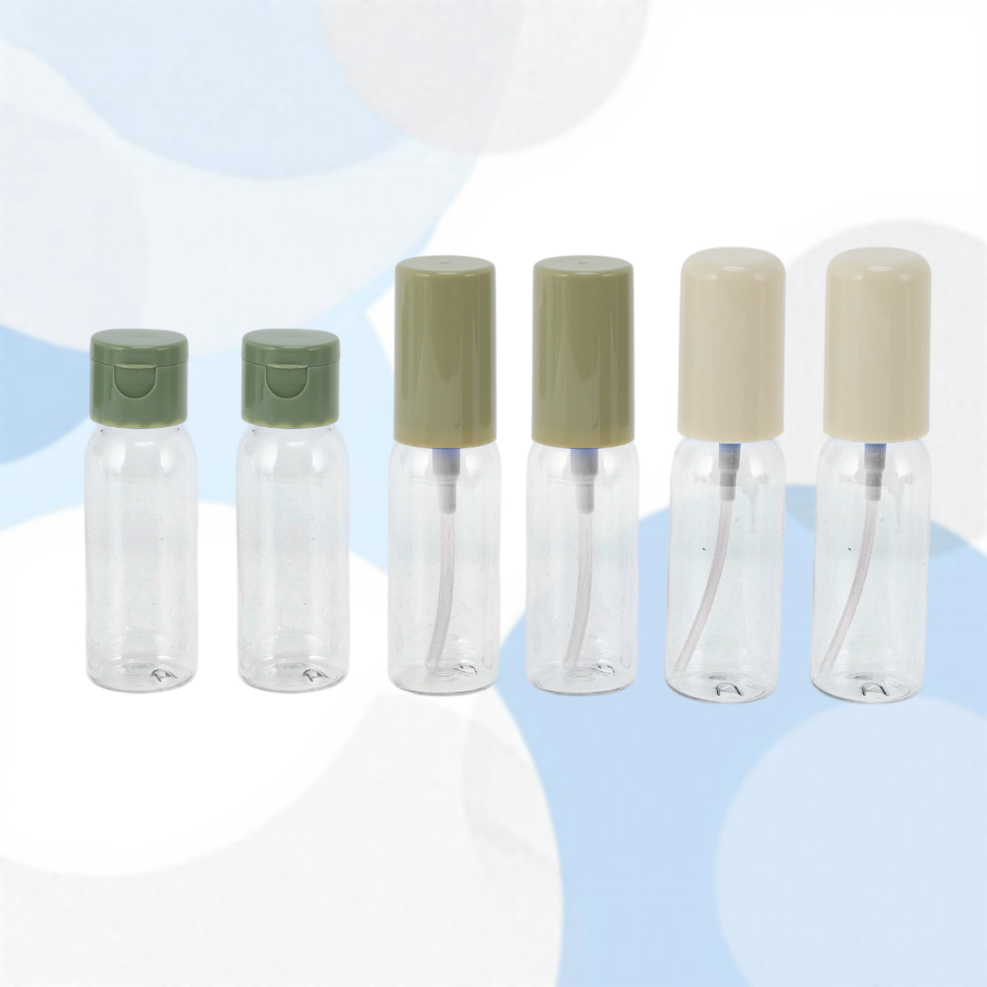 Unique Bargains Refillable Travel Container Set 8 Pcs Green, Beige
