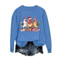 thumbnail image 7 of Oksale Christmas Chickens Sweatshirt for Women Xmas Holiday Sweatshirts Loose Long Sleeve Pullover for Family Blue M, 7 of 7
