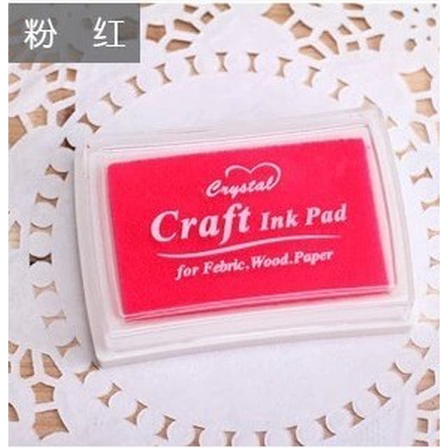 15 Colors Inkpad Handmade DIY Craft Oil Based Ink Pad Rubber Stamps Fabric Wood Paper Scrapbooking pad Finger Paint Wedding pink