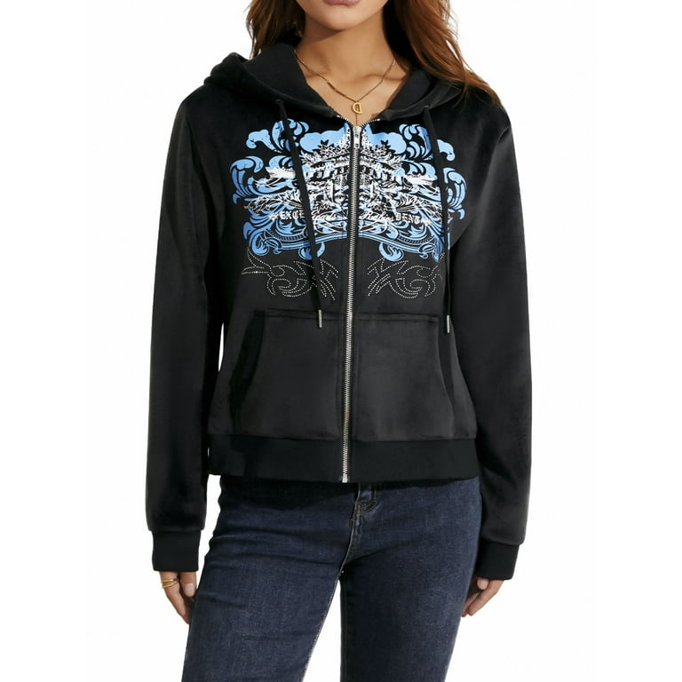 Y2K Aesthetic Vintage Slim Sweatshirts Embroidery Graphic Y2K Aesthetic Vintage Slim Sweatshirts Embroidery Graphic