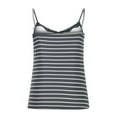 thumbnail image 4 of asdoklhq Juniors Plus Tops & T-Shirts,Women's Lace Casual Slim Sling Sleeveless Striped Top Shirt Tank Top, 4 of 8