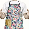 thumbnail image 2 of Pioneer Flower Floral Print Pattern Apron-Garden Aprons for Women with Pockets-Cotton Linen Waterproof Kitchen Cooking Gardening Aprons Adjustable for Kitchen,Cooking,BBQ and Salon 33x27 Inch, 2 of 7