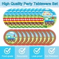 thumbnail image 3 of PYYNA-100pcs Train Party Supplies Set Serves 20, Includes Plates, Napkins, Cups, Forks for Train Birthday Party Decorations, 3 of 3