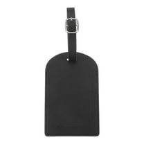 Unique Bargains 1 Pc Vertical Flip Luggage Tag for Travelling Black Polyurethane