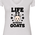 thumbnail image 4 of Inktastic Life is Better with Goats Women's V-Neck T-Shirt, 4 of 5