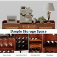 thumbnail image 5 of Eastvita Walnut - Colored Freestanding Liquor Cabinet with LED Lights/Wine Rack/Glass Holder/Suitable for Home Wine/Coffee Bars/Kitchen Buffet/Sideboard Storage in Living/Dining ..., 5 of 5