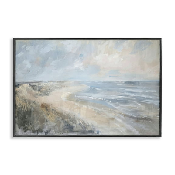 Stupell Industries Faded Summer Beach Nautical & Beach Painting Black Framed Art Print Wall Art, 18 x 12