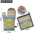 thumbnail image 6 of Pioneer Flower Kitchen Oven Mitt and Pot Holder Sets 4 Pcs for Baking, Cooking and Grilling, Heat Resistant Up To 392 °F, 6 of 7