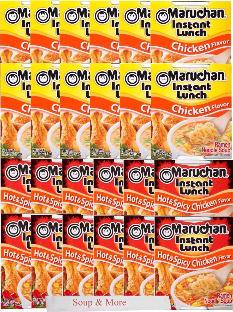 Maruchan Ramen Instant Cup Noodles 24 Count 12 Chicken Flavor & 12