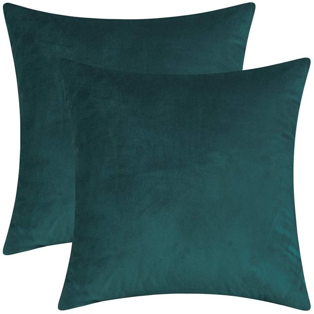 Set of 2 Comfortable Throw Pillow Cover for Bedding, Decorative Accent Cushion Sham Case for Couch Sofa, Soft Solid Velvet with Zipper Hidden - 18x18"