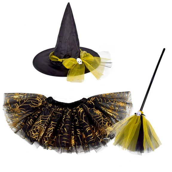 Caqnni Baby Girl Boy Halloween Outfit Long Sleeve Funny Pumpkin Shirts Pant Set Toddler Fall Clothes 6 12 18 24 Months 2T Halloween Gift (6-12 Months,Gold)