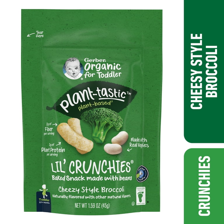 4 pack) Gerber Toddler Baby Food Snacks, Cheezy Style Broccoli