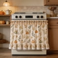 thumbnail image 6 of 30"x22" Oven Skirt Curtain for Kitchen Decor,Girlish Charm Lace Trim & 8 Ribbon Ties,Rustic Decorative Oven Door Curtain for Cottage Kitchen Decor, 6 of 7