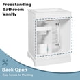 thumbnail image 5 of 24 Inch Bathroom Vanity with Sink, White Bathroom Vanity with 3 Drawers & Cabinet, Soft Close Door with Storage Rack, Modern Vanity for Small Bathroom, Freestanding Design, 5 of 9
