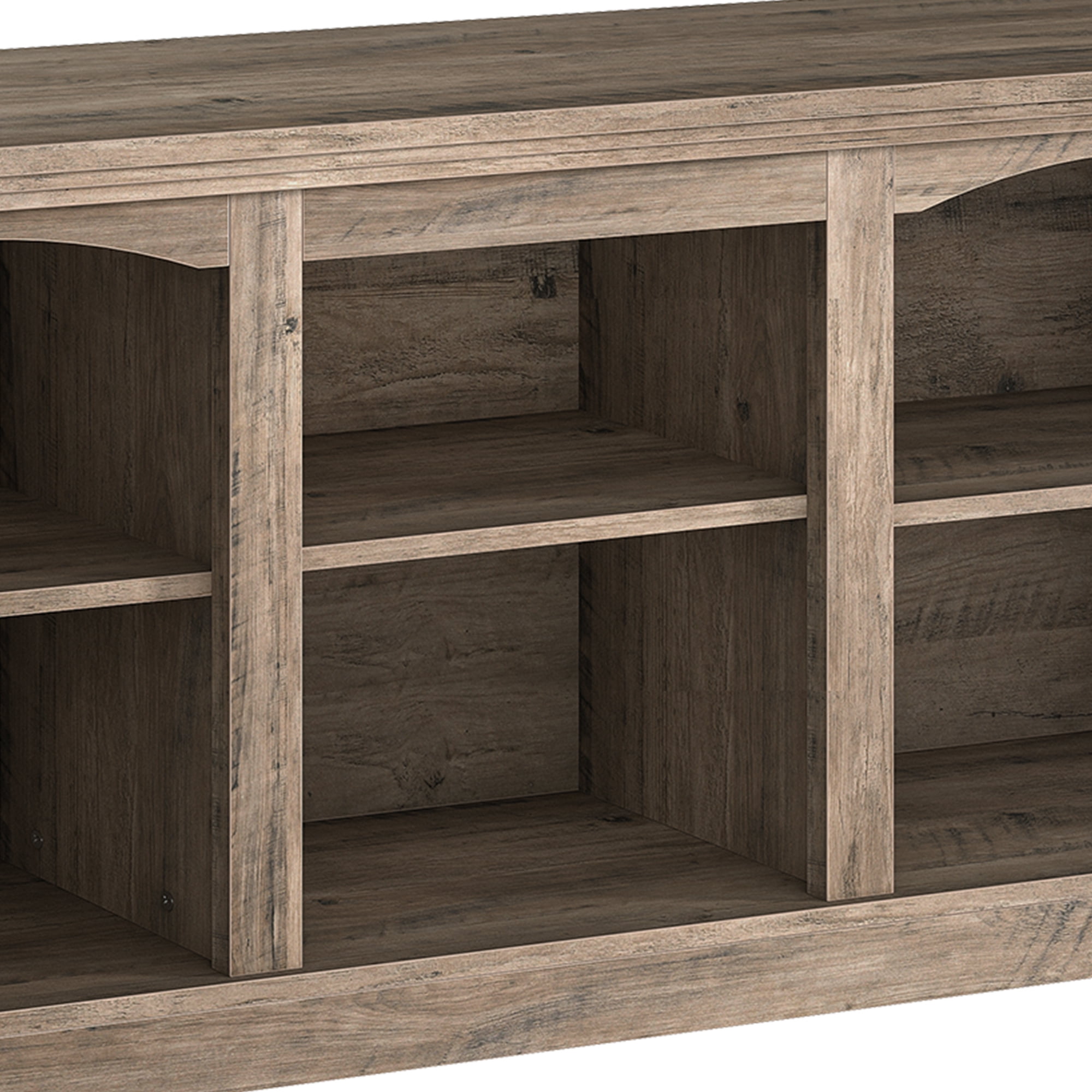 Uforic 59" Washed Grey Farmhouse TV Stand, Adjustable Shelf Entertainment Center for 65 Inch TVs for Living Room, Washed Grey