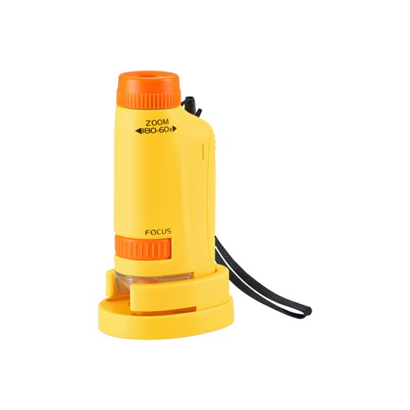 Mejor microscopio de bolsillo para niños - Aumento de 60x a 120x con luz LED para observación portátil de muestras
