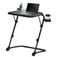thumbnail image 1 of Homy Casa Compact Folding Computer Desk with Cup Holder and Adjustable Height, Black PP Surface, 1 of 12