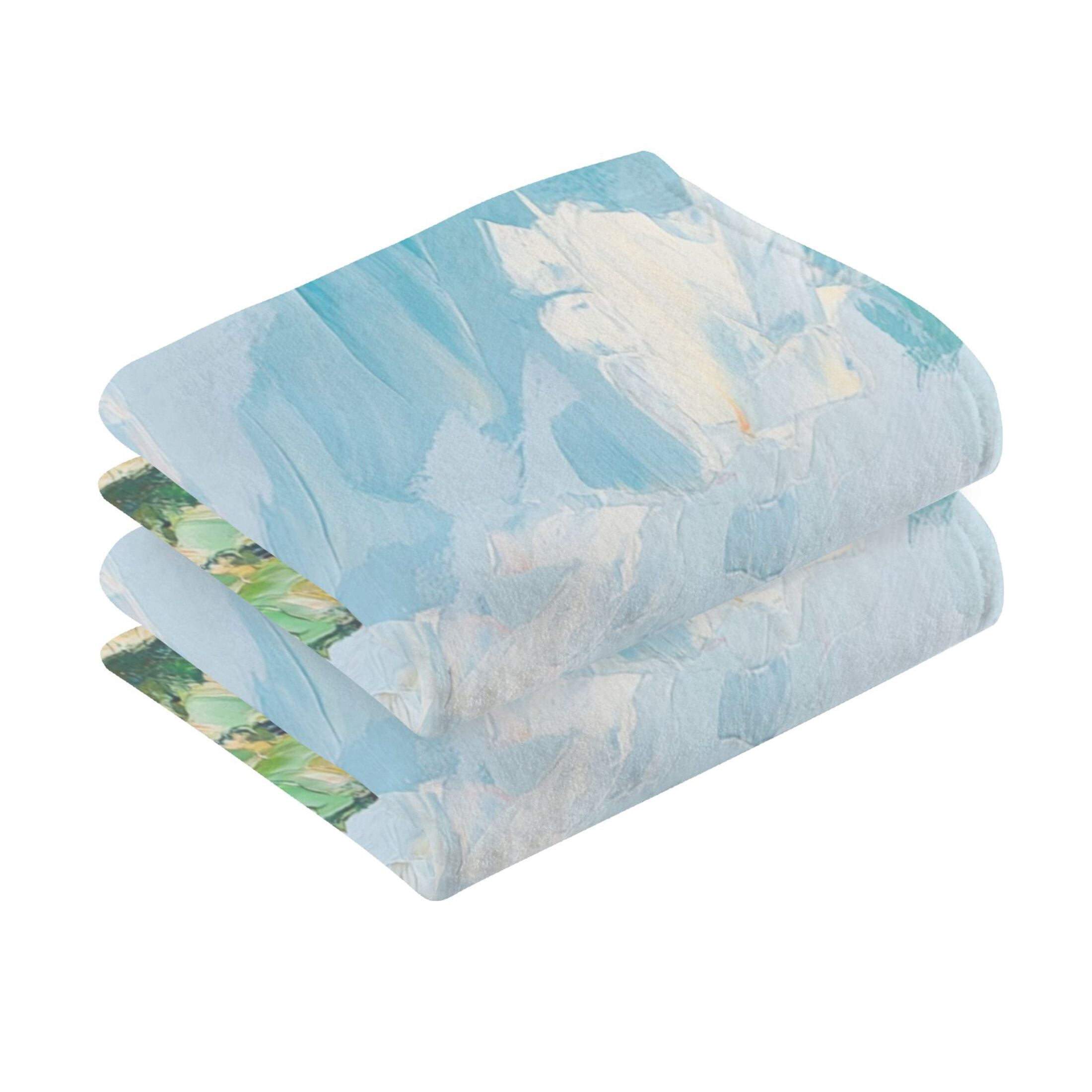 Cotton Towel Two-Piece 16x28 Inch One Sizex2 Face Towel Set Towel Set Cotton Hand Bath Towel Bathroom Beach Red Flowers