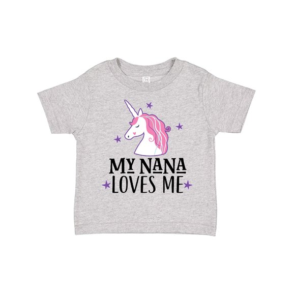 Inktastic My Nana Loves Me Unicorn Girls Toddler T-Shirt