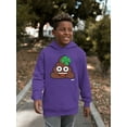 thumbnail image 2 of Lucky Poo Emoji - Fun Clover Charm Design Youth's Hoodie, 2 of 4