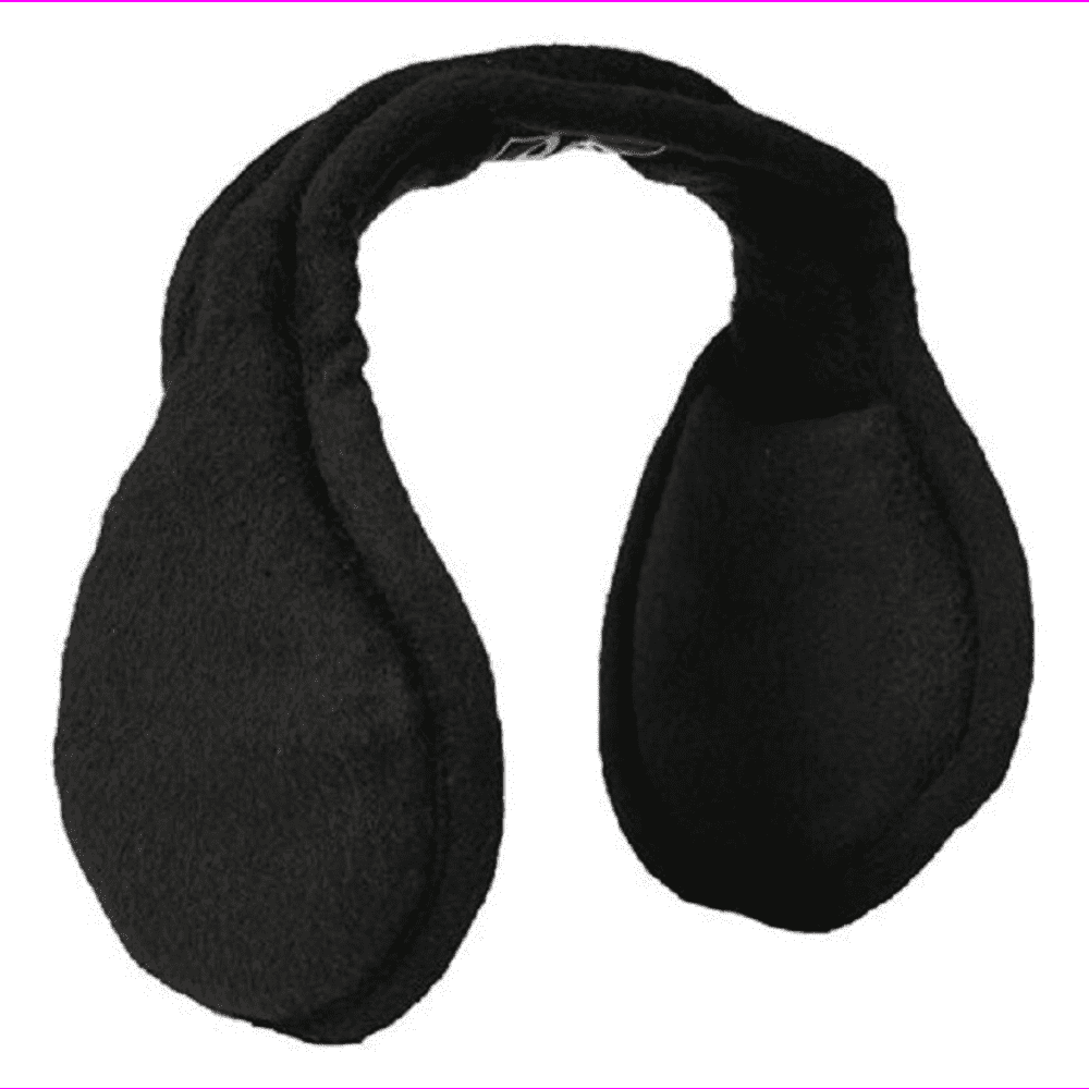 180s Chesterfield Black Adult Adjustable Ear Warmers Ear Muffs , WOOL