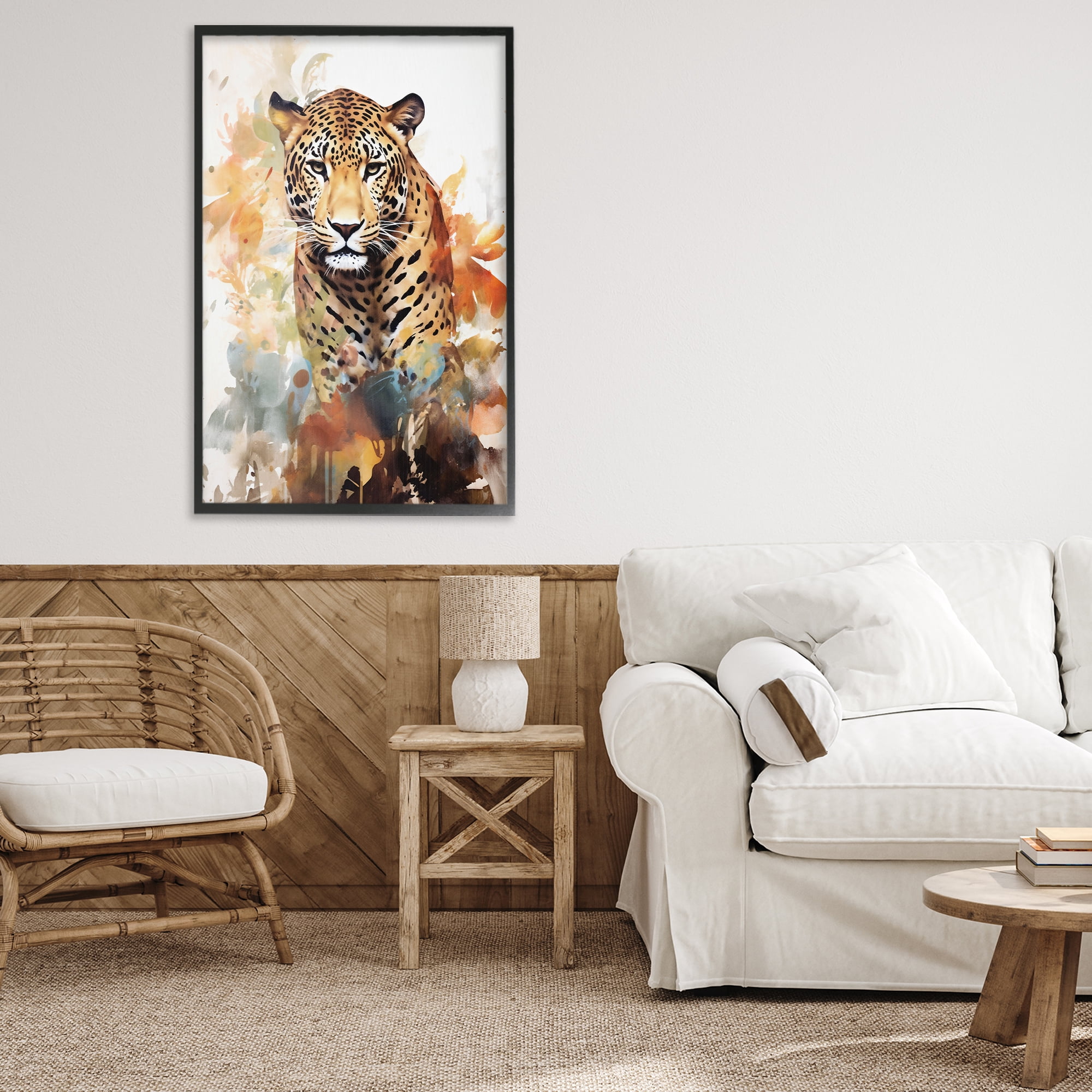 Stupell Industries Wild Cheetah Grace Black Framed Giclee Art, design by Ray Powers