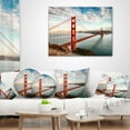 thumbnail image 3 of Designart Golden Gate Bridge in San Francisco - Sea Bridge Throw Pillow - 16x16, 3 of 4
