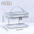 thumbnail image 3 of KeirineCC Double Layer Clear Cosmetic Bag Makeup Bag, Waterproof Travel Toiletry Bag, Transparent PVC Hair & Nail Accessories Pouch Beach Bag Organizer (White), 3 of 9